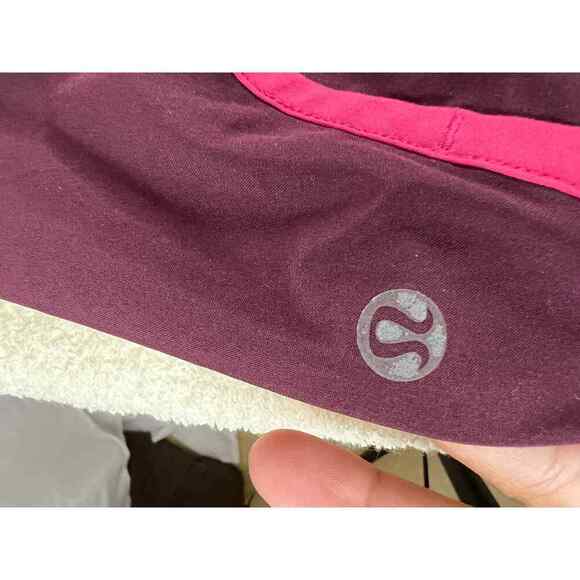 Lululemon Women's Burgundy w/Pink Detail Running Shorts Size 8 - Picture 4 of 6